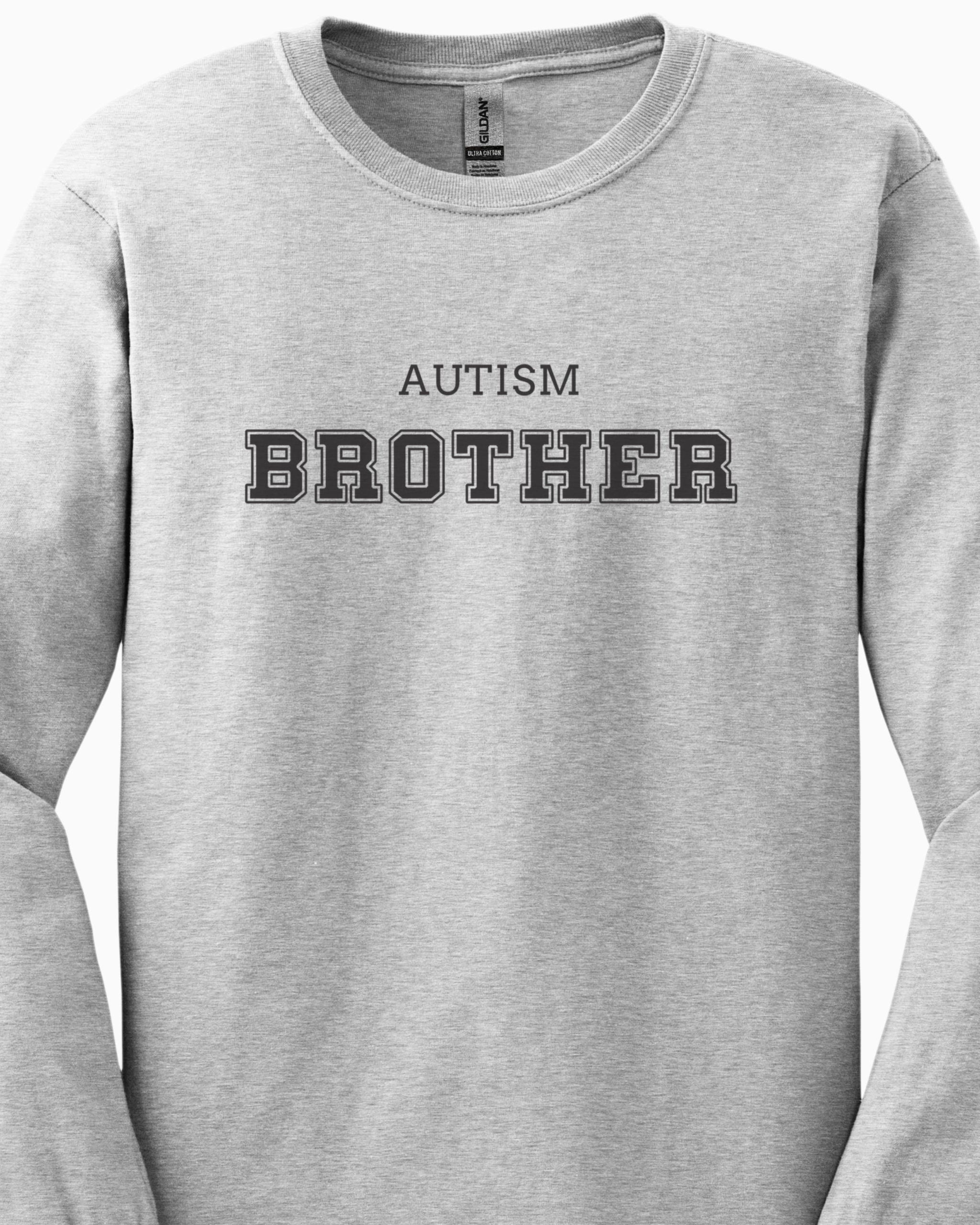 Autism Brother College Long Sleeve T-Shirt-Neurodiversity, ADHD & Autism Awareness & Acceptance Long-sleeve by Daily Bloom
