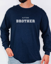Autism Brother College Long Sleeve T-Shirt-Neurodiversity, ADHD & Autism Awareness & Acceptance Long-sleeve by Daily Bloom