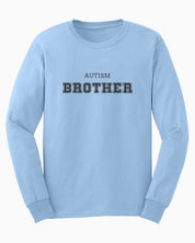 Autism Brother College Long Sleeve T-Shirt-Light Blue-Neurodiversity, ADHD & Autism Awareness & Acceptance Long-sleeve by Daily Bloom