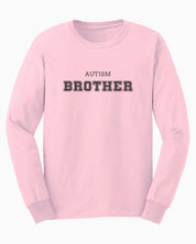 Autism Brother College Long Sleeve T-Shirt-Light Pink-Neurodiversity, ADHD & Autism Awareness & Acceptance Long-sleeve by Daily Bloom