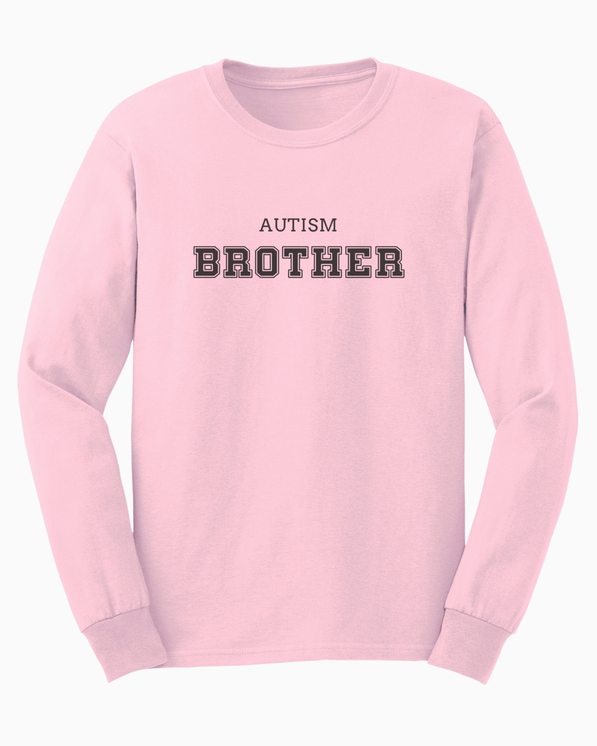 Autism Brother College Long Sleeve T-Shirt-Light Pink-Neurodiversity, ADHD & Autism Awareness & Acceptance Long-sleeve by Daily Bloom