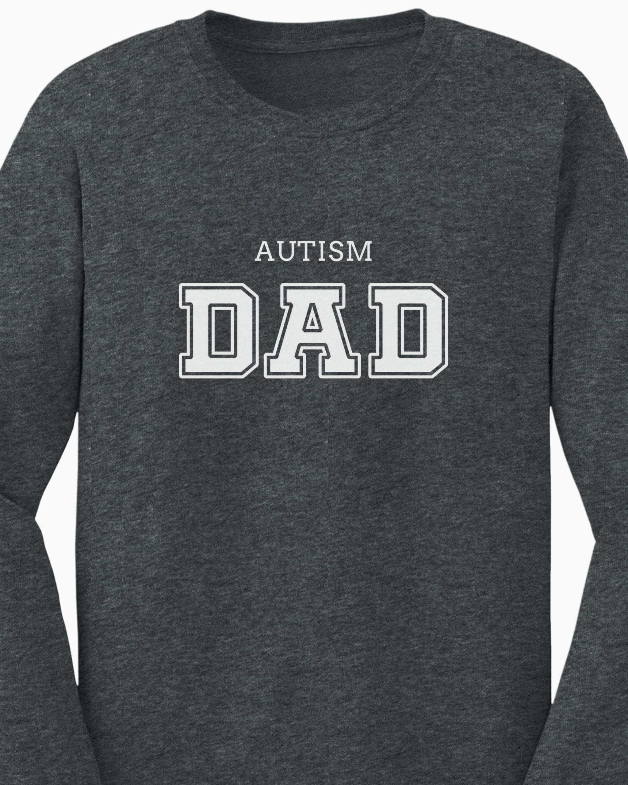 Autism Dad College Long Sleeve T-Shirt-Neurodiversity, ADHD & Autism Awareness & Acceptance Long-sleeve by Daily Bloom