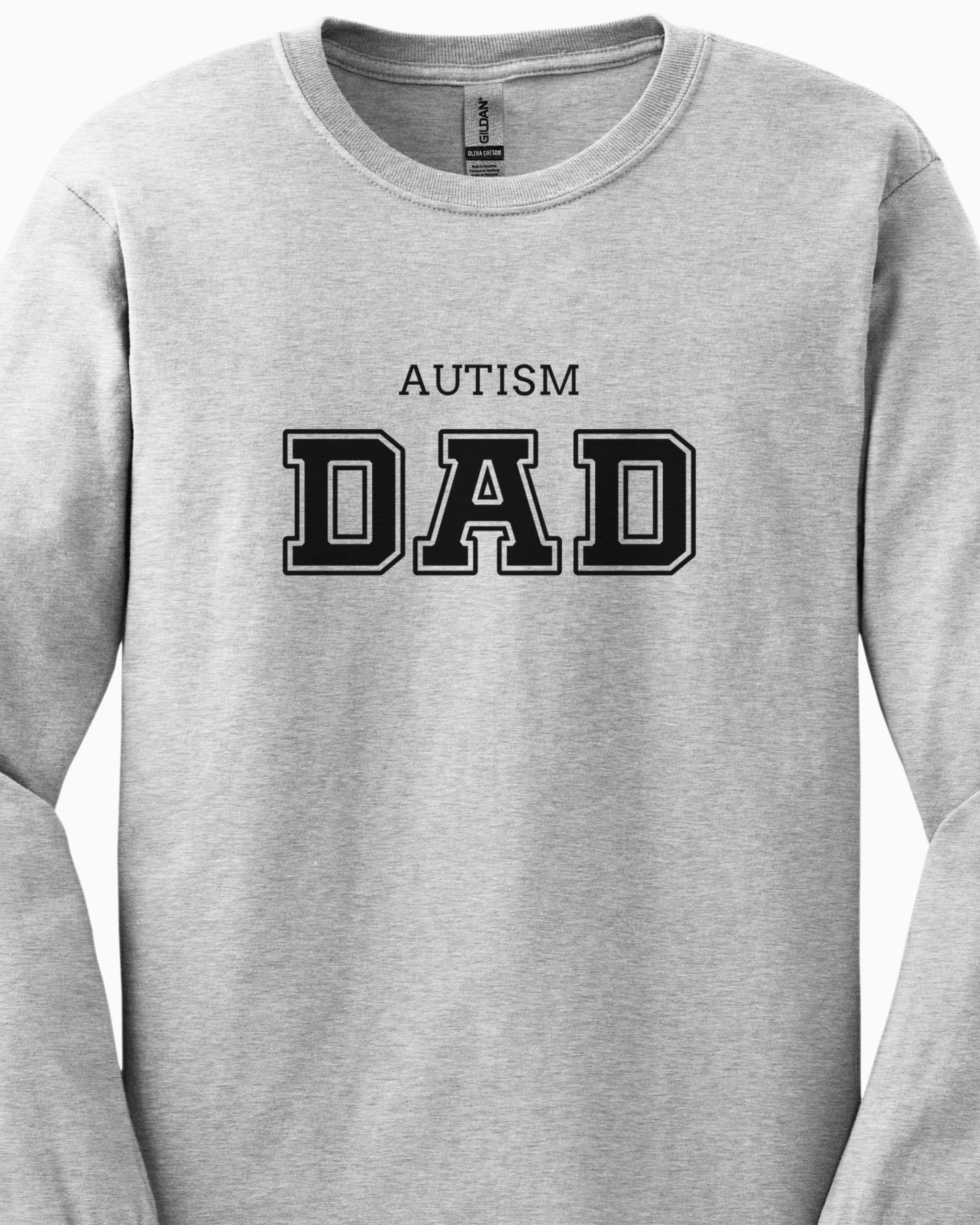 Autism Dad College Long Sleeve T-Shirt-Neurodiversity, ADHD & Autism Awareness & Acceptance Long-sleeve by Daily Bloom