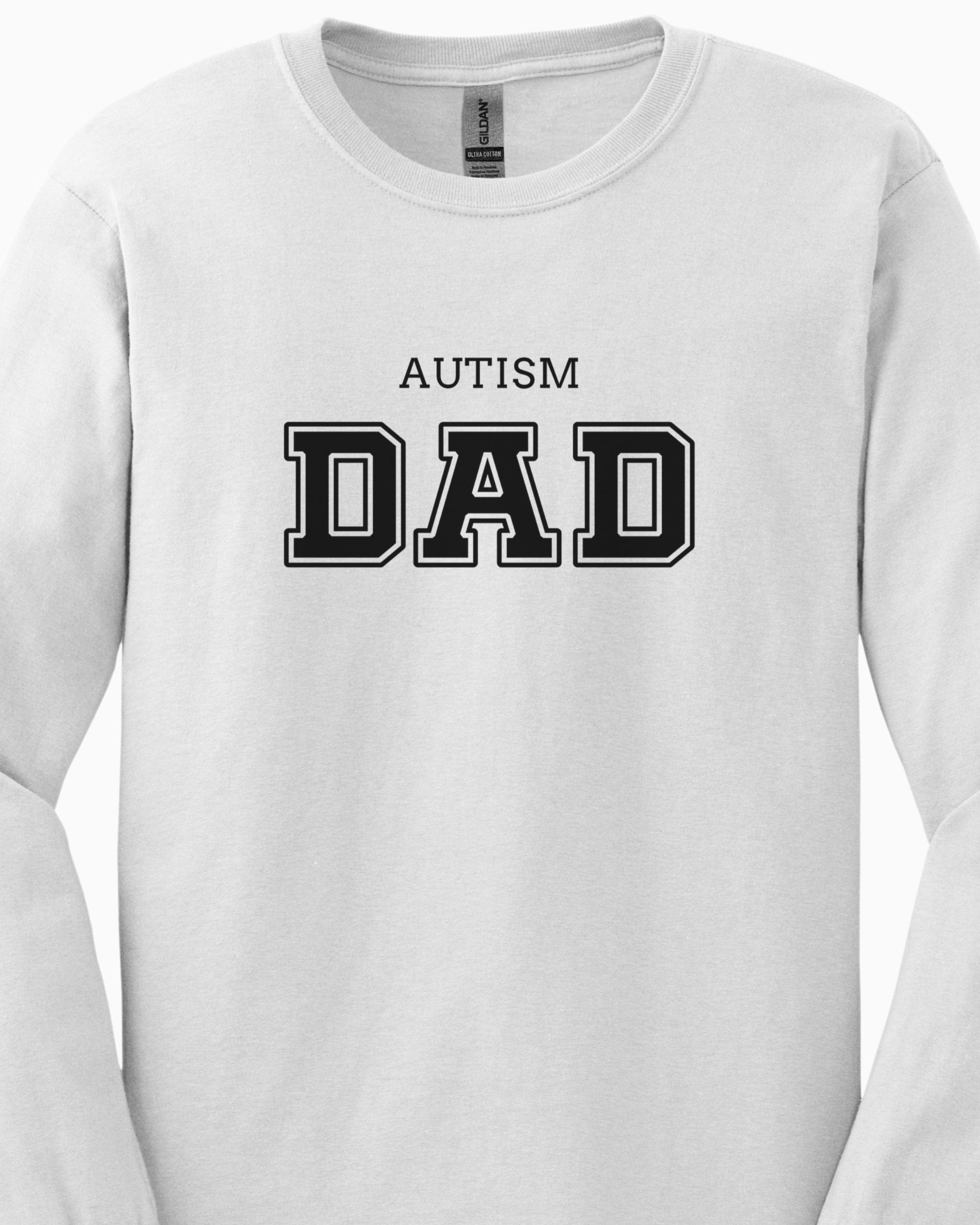 Autism Dad College Long Sleeve T-Shirt-Neurodiversity, ADHD & Autism Awareness & Acceptance Long-sleeve by Daily Bloom