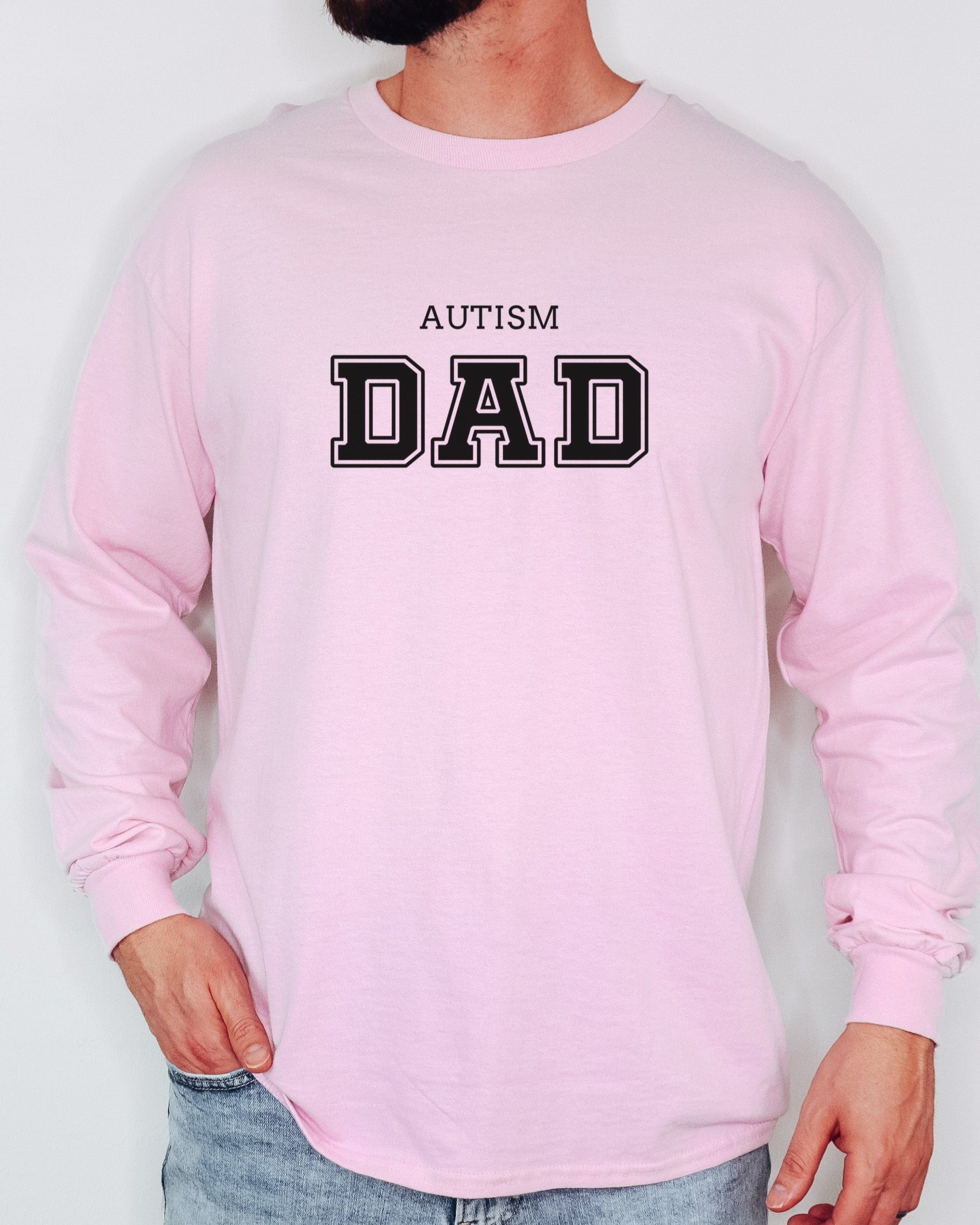 Autism Dad College Long Sleeve T-Shirt-Neurodiversity, ADHD & Autism Awareness & Acceptance Long-sleeve by Daily Bloom
