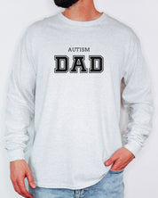 Autism Dad College Long Sleeve T-Shirt-Neurodiversity, ADHD & Autism Awareness & Acceptance Long-sleeve by Daily Bloom