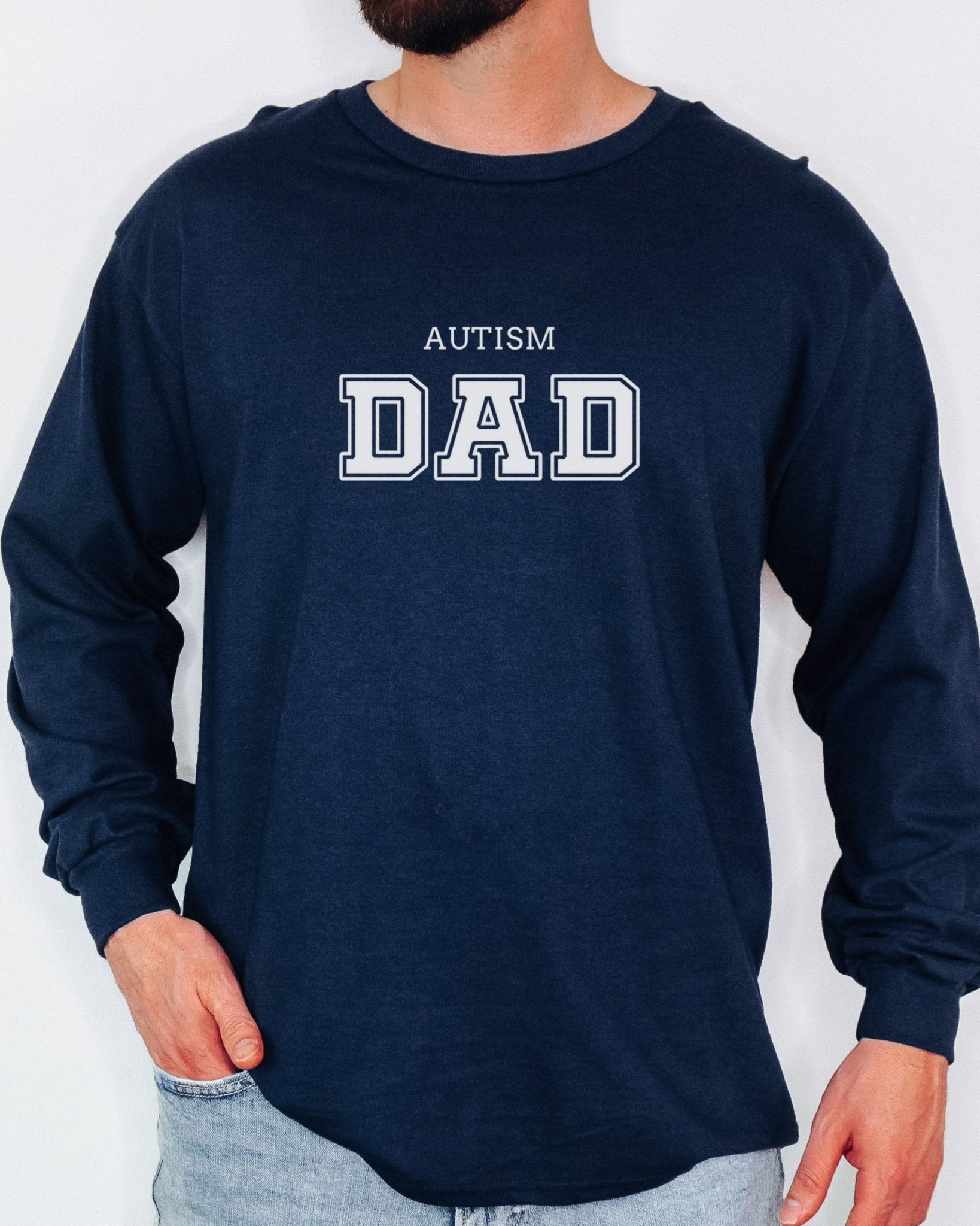 Autism Long - sleeve - Autism Dad College Long Sleeve T-Shirt - Daily Bloom