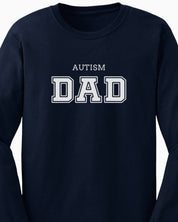 Autism Dad College Long Sleeve T-Shirt-Neurodiversity, ADHD & Autism Awareness & Acceptance Long-sleeve by Daily Bloom