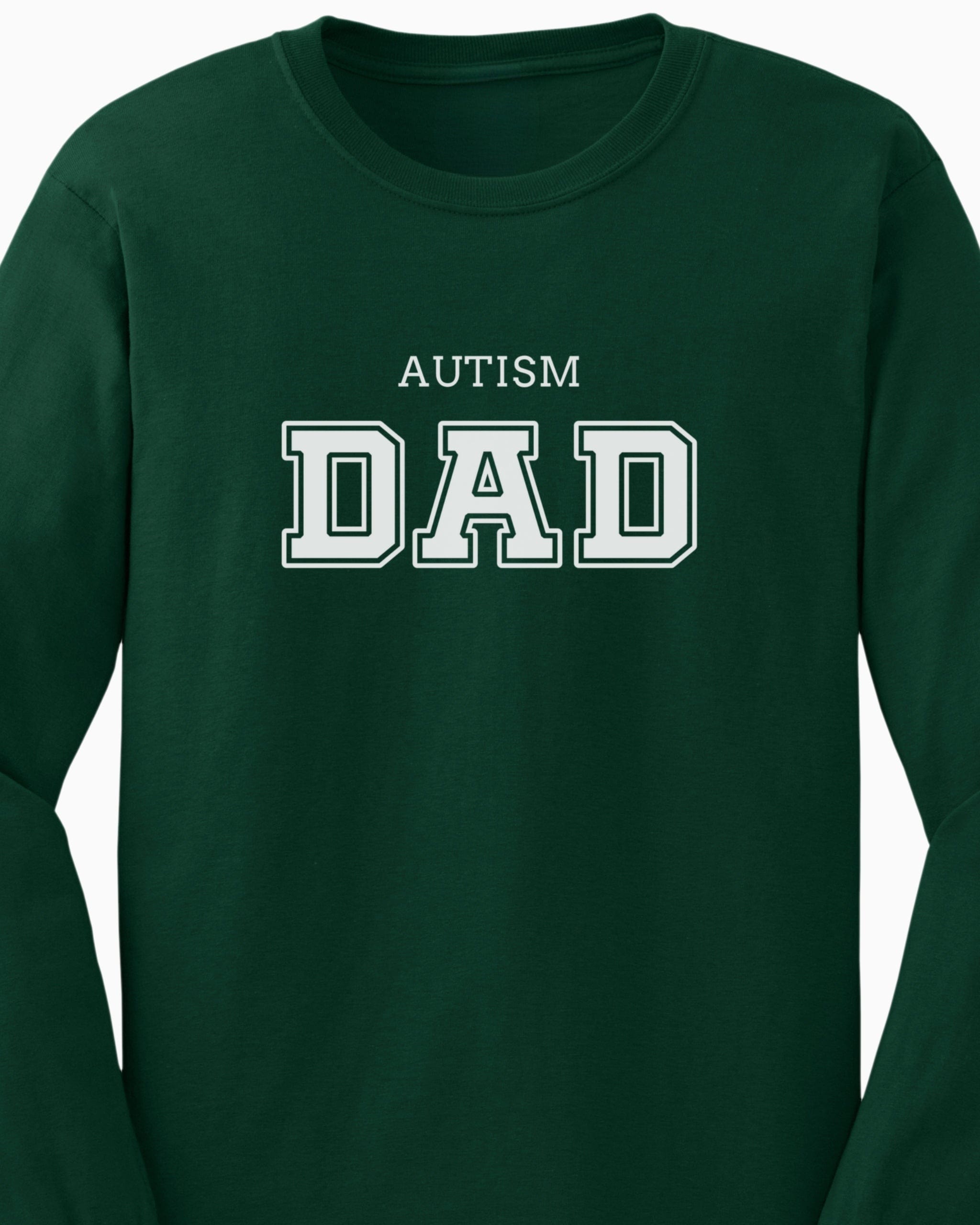Autism Dad College Long Sleeve T-Shirt-Neurodiversity, ADHD & Autism Awareness & Acceptance Long-sleeve by Daily Bloom