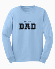 Autism Dad College Long Sleeve T-Shirt-Light Blue-Neurodiversity, ADHD & Autism Awareness & Acceptance Long-sleeve by Daily Bloom