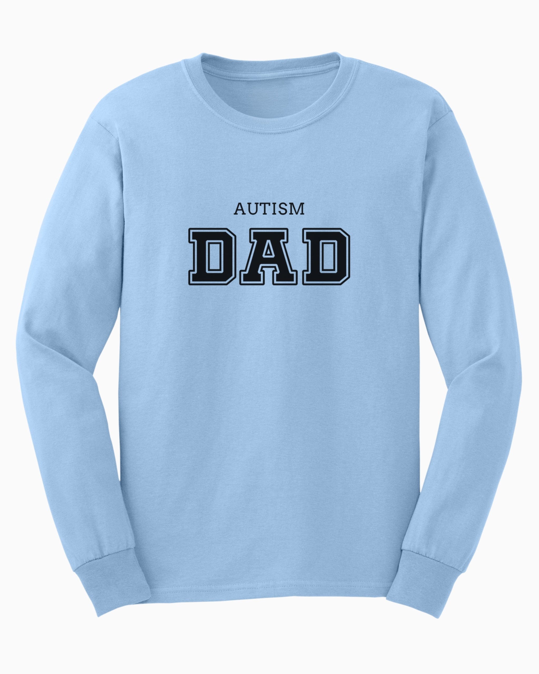Autism Dad College Long Sleeve T-Shirt-Light Blue-Neurodiversity, ADHD & Autism Awareness & Acceptance Long-sleeve by Daily Bloom