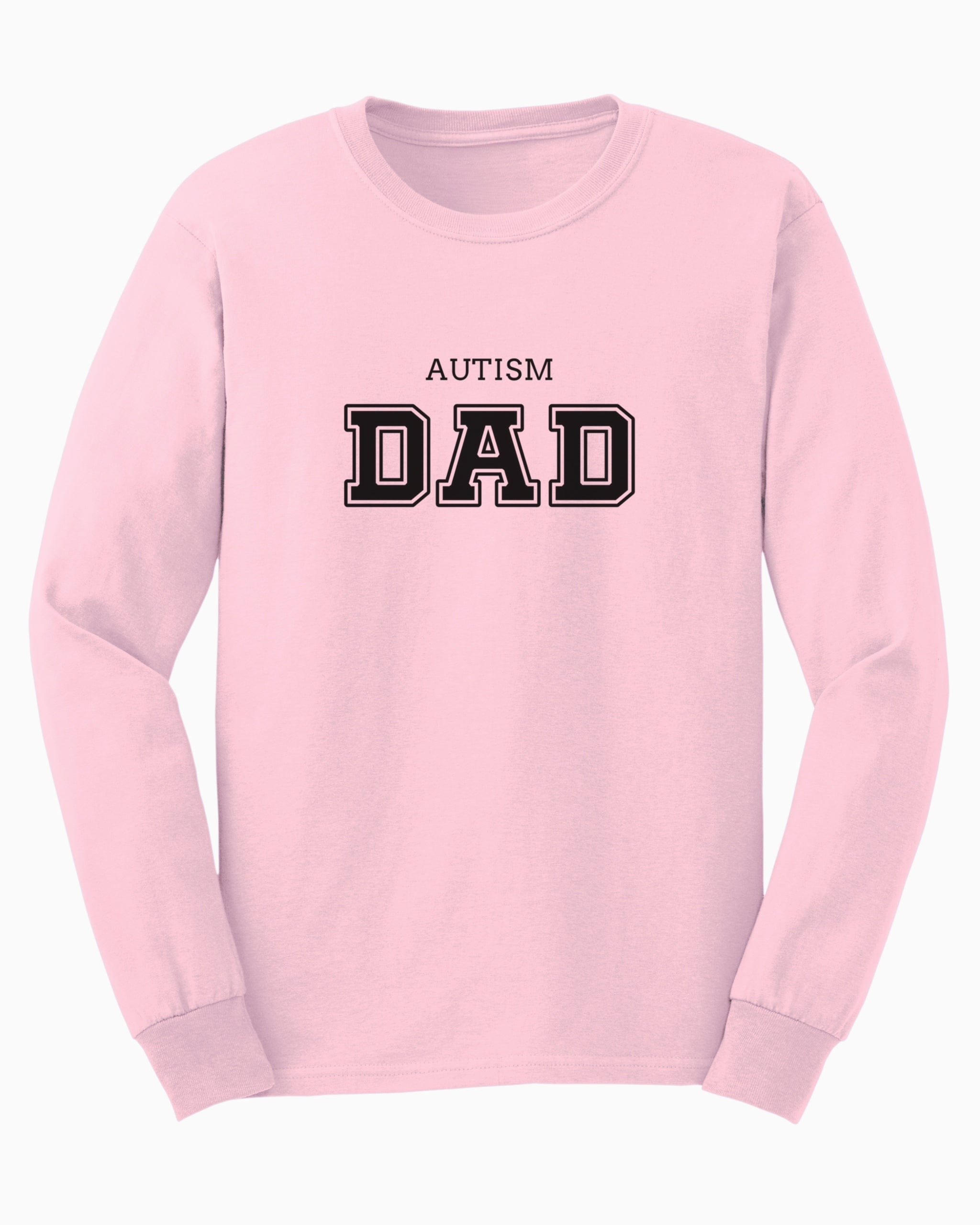 Autism Dad College Long Sleeve T-Shirt-Light Pink-Neurodiversity, ADHD & Autism Awareness & Acceptance Long-sleeve by Daily Bloom