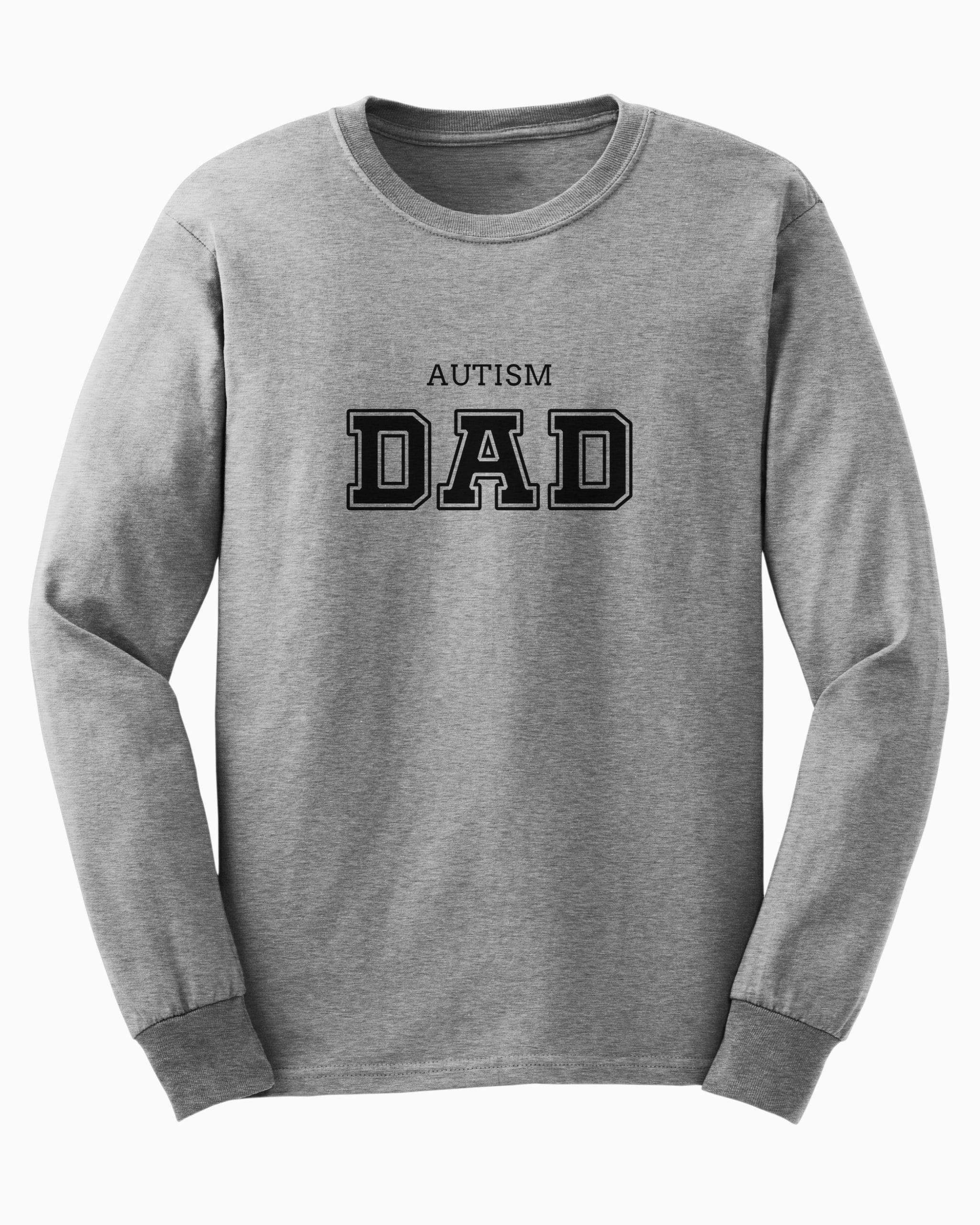 Autism Dad College Long Sleeve T-Shirt-Sport Grey-Neurodiversity, ADHD & Autism Awareness & Acceptance Long-sleeve by Daily Bloom