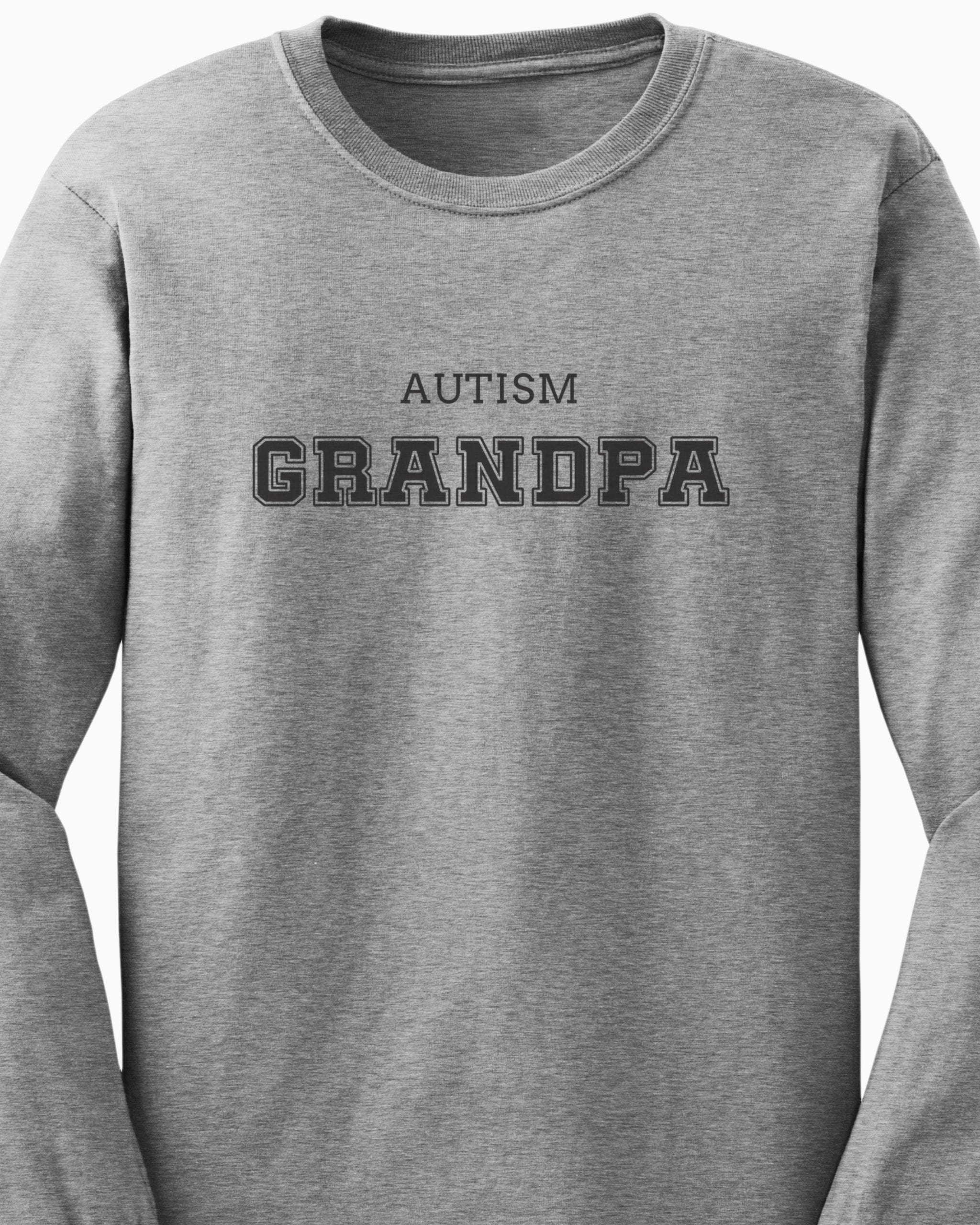 Autism Grandpa College Long Sleeve T-Shirt-Neurodiversity, ADHD & Autism Awareness & Acceptance Long-sleeve by Daily Bloom