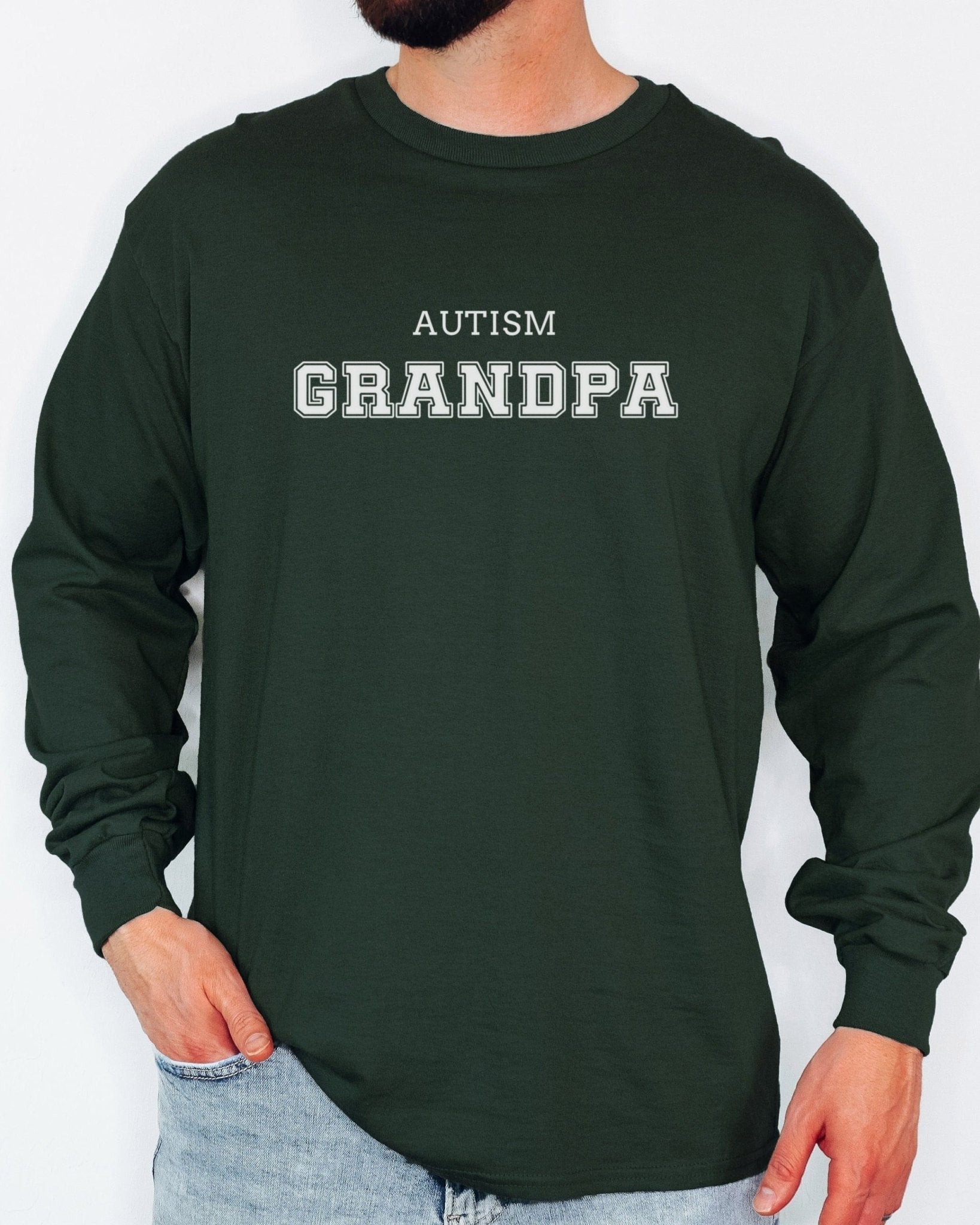 Autism Long - sleeve - Autism Grandpa College Long Sleeve T-Shirt - Daily Bloom