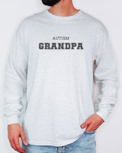 Autism Grandpa College Long Sleeve T-Shirt-Neurodiversity, ADHD & Autism Awareness & Acceptance Long-sleeve by Daily Bloom