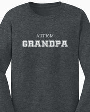 Autism Grandpa College Long Sleeve T-Shirt-Neurodiversity, ADHD & Autism Awareness & Acceptance Long-sleeve by Daily Bloom