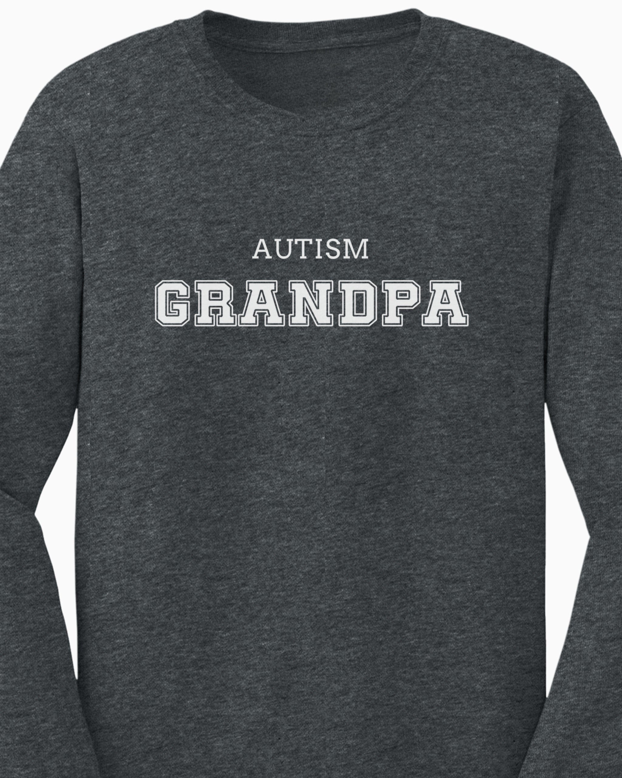 Autism Grandpa College Long Sleeve T-Shirt-Neurodiversity, ADHD & Autism Awareness & Acceptance Long-sleeve by Daily Bloom