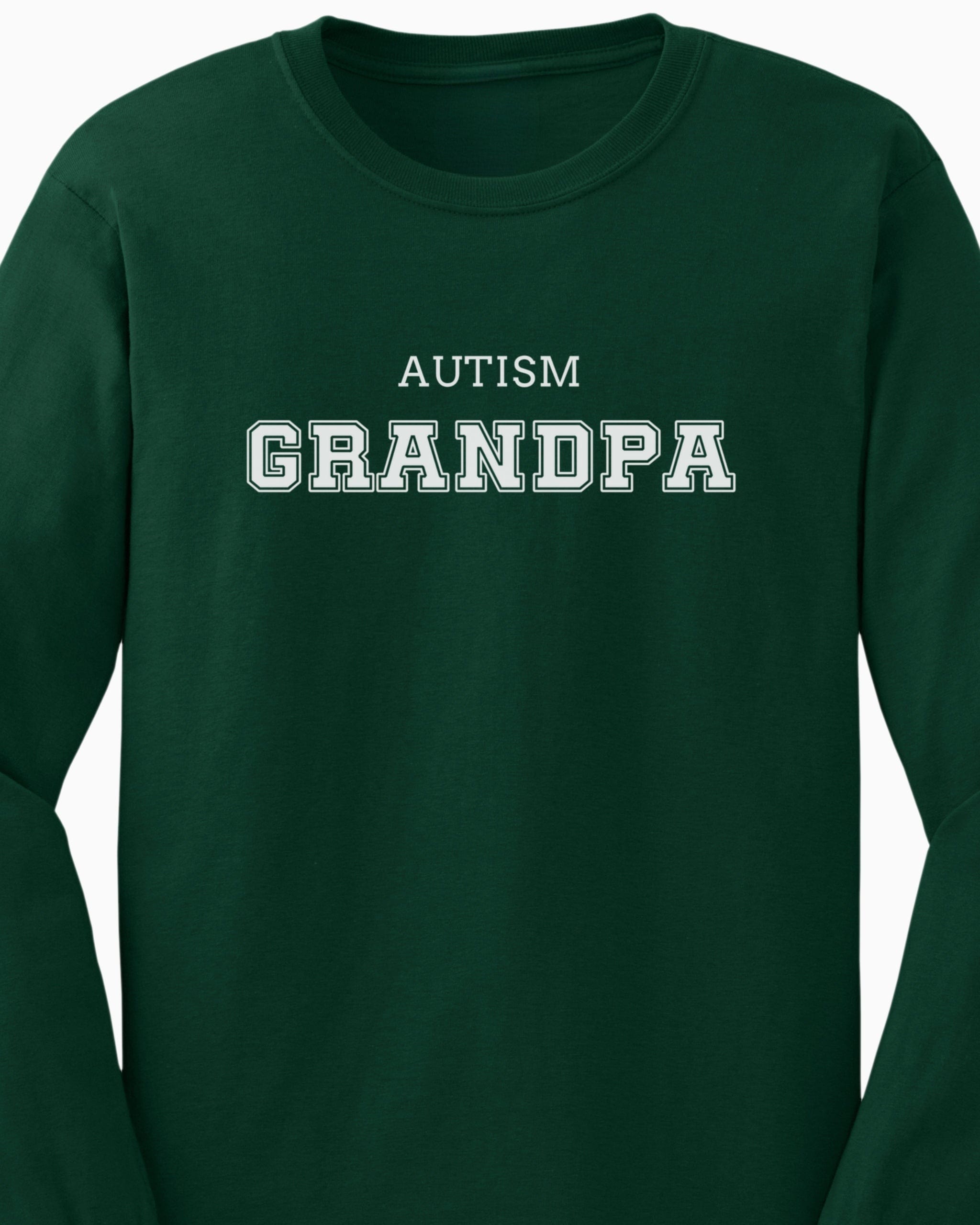 Autism Grandpa College Long Sleeve T-Shirt-Neurodiversity, ADHD & Autism Awareness & Acceptance Long-sleeve by Daily Bloom