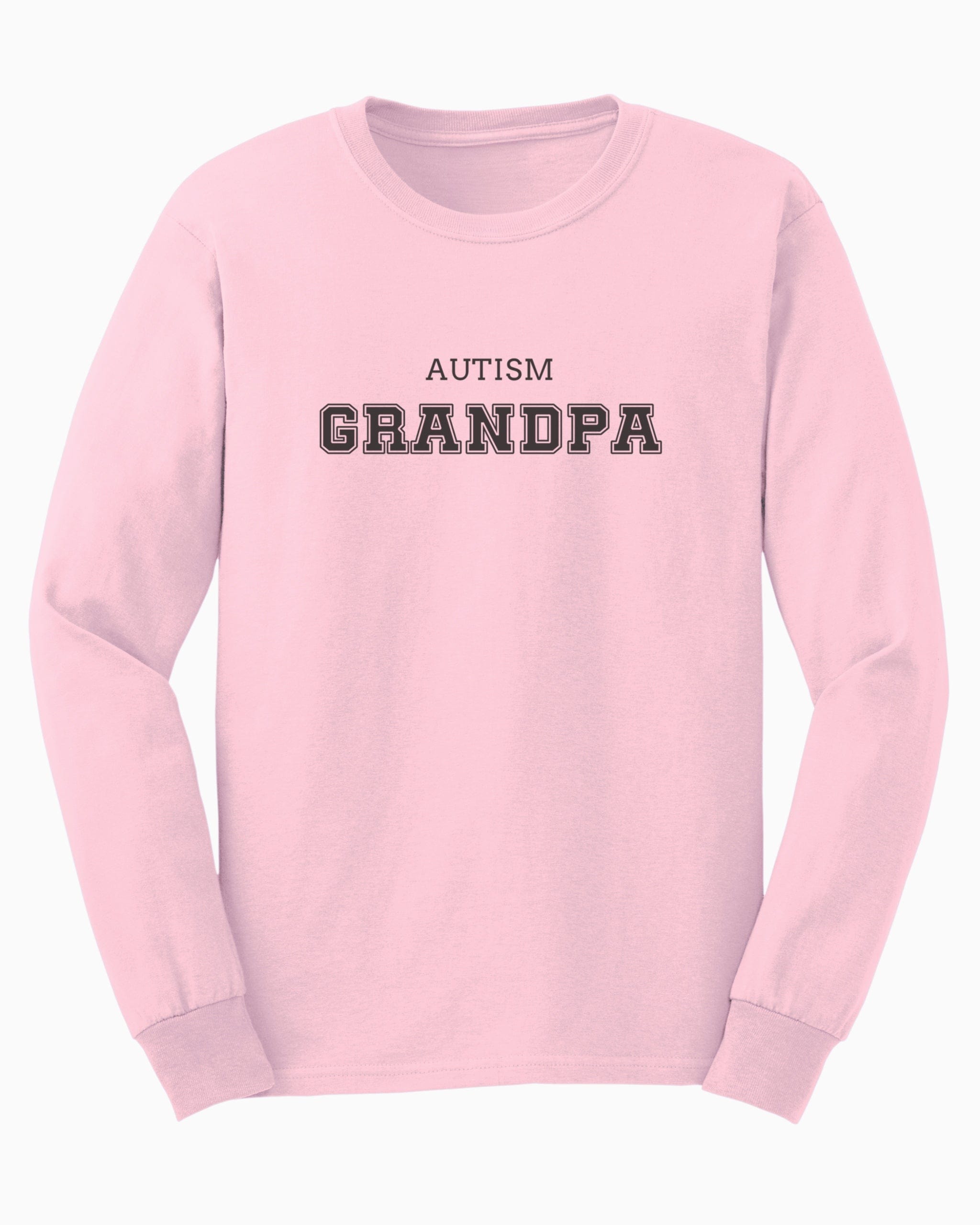 Autism Grandpa College Long Sleeve T-Shirt-Light Pink-Neurodiversity, ADHD & Autism Awareness & Acceptance Long-sleeve by Daily Bloom