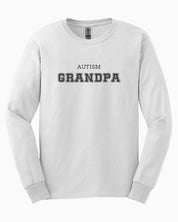 Autism Grandpa College Long Sleeve T-Shirt-White-Neurodiversity, ADHD & Autism Awareness & Acceptance Long-sleeve by Daily Bloom