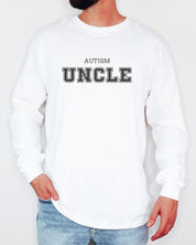 Autism Uncle College Long Sleeve T-Shirt-Neurodiversity, ADHD & Autism Awareness & Acceptance Long-sleeve by Daily Bloom