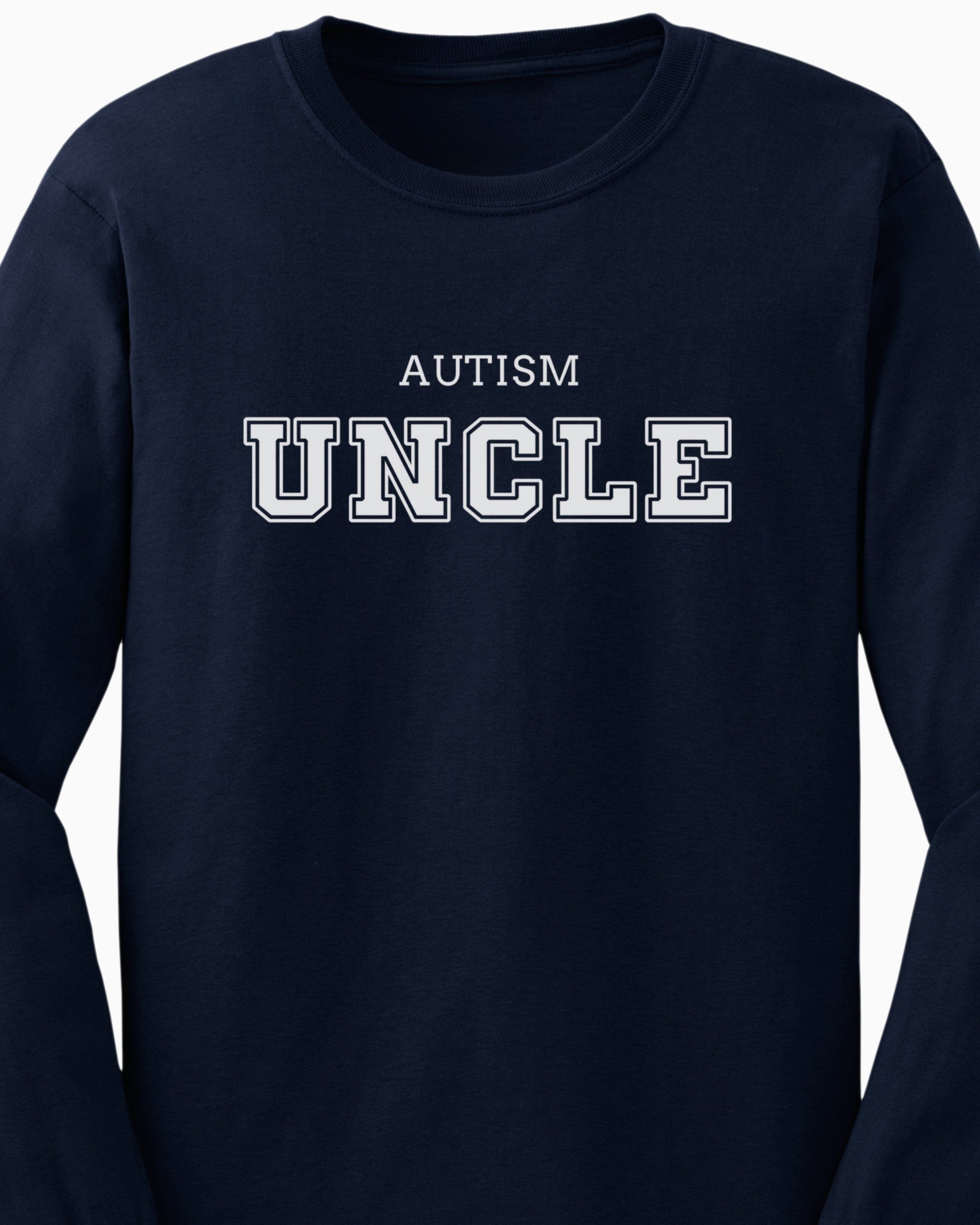 Autism Uncle College Long Sleeve T-Shirt-Neurodiversity, ADHD & Autism Awareness & Acceptance Long-sleeve by Daily Bloom