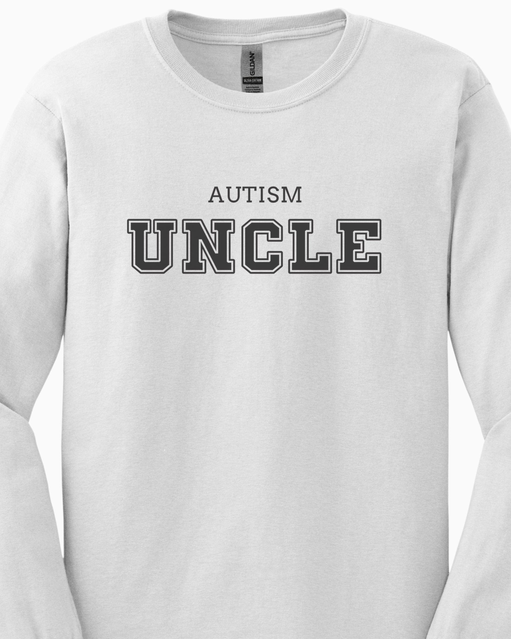 Autism Uncle College Long Sleeve T-Shirt-Neurodiversity, ADHD & Autism Awareness & Acceptance Long-sleeve by Daily Bloom