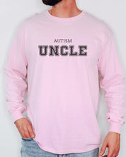 Autism Uncle College Long Sleeve T-Shirt-Neurodiversity, ADHD & Autism Awareness & Acceptance Long-sleeve by Daily Bloom