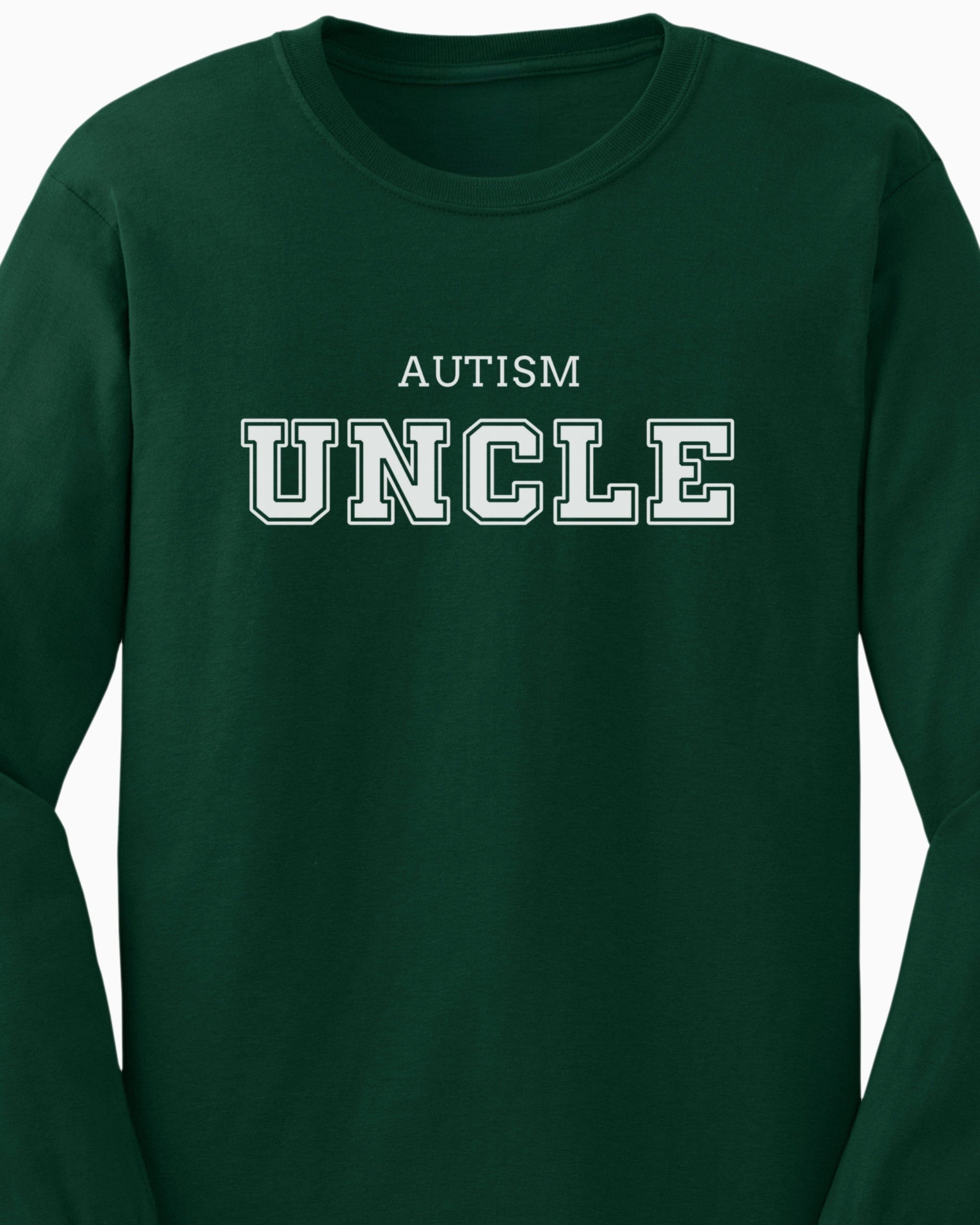 Autism Uncle College Long Sleeve T-Shirt-Neurodiversity, ADHD & Autism Awareness & Acceptance Long-sleeve by Daily Bloom