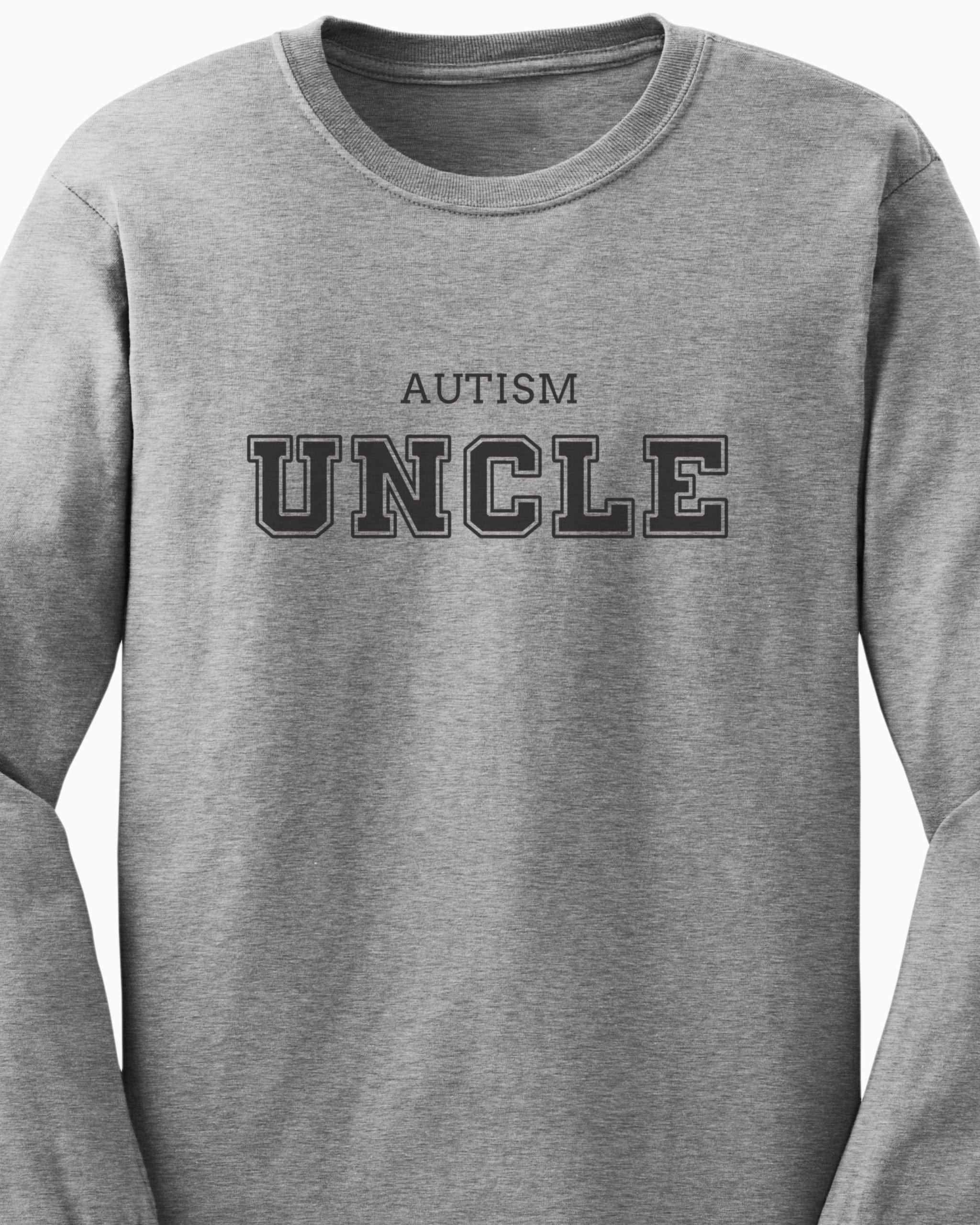 Autism Uncle College Long Sleeve T-Shirt-Neurodiversity, ADHD & Autism Awareness & Acceptance Long-sleeve by Daily Bloom