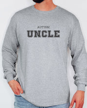 Autism Uncle College Long Sleeve T-Shirt-Neurodiversity, ADHD & Autism Awareness & Acceptance Long-sleeve by Daily Bloom