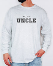 Autism Uncle College Long Sleeve T-Shirt-Neurodiversity, ADHD & Autism Awareness & Acceptance Long-sleeve by Daily Bloom