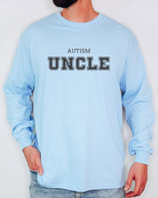 Autism Uncle College Long Sleeve T-Shirt-Neurodiversity, ADHD & Autism Awareness & Acceptance Long-sleeve by Daily Bloom