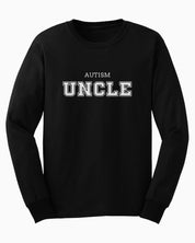 Autism Uncle College Long Sleeve T-Shirt-Black-Neurodiversity, ADHD & Autism Awareness & Acceptance Long-sleeve by Daily Bloom