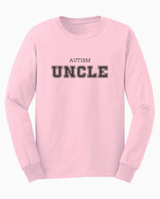 Autism Uncle College Long Sleeve T-Shirt-Light Pink-Neurodiversity, ADHD & Autism Awareness & Acceptance Long-sleeve by Daily Bloom