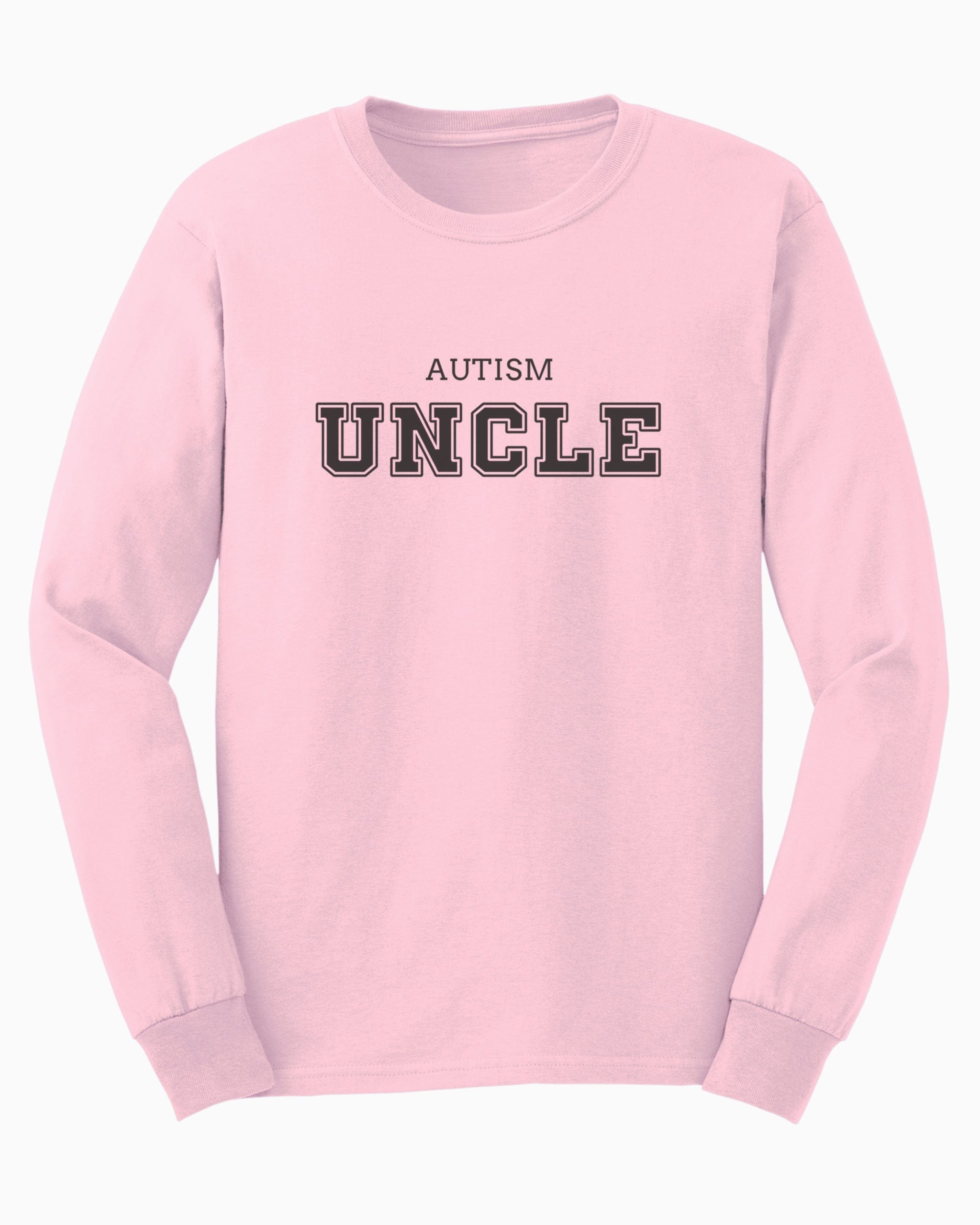 Autism Uncle College Long Sleeve T-Shirt-Light Pink-Neurodiversity, ADHD & Autism Awareness & Acceptance Long-sleeve by Daily Bloom