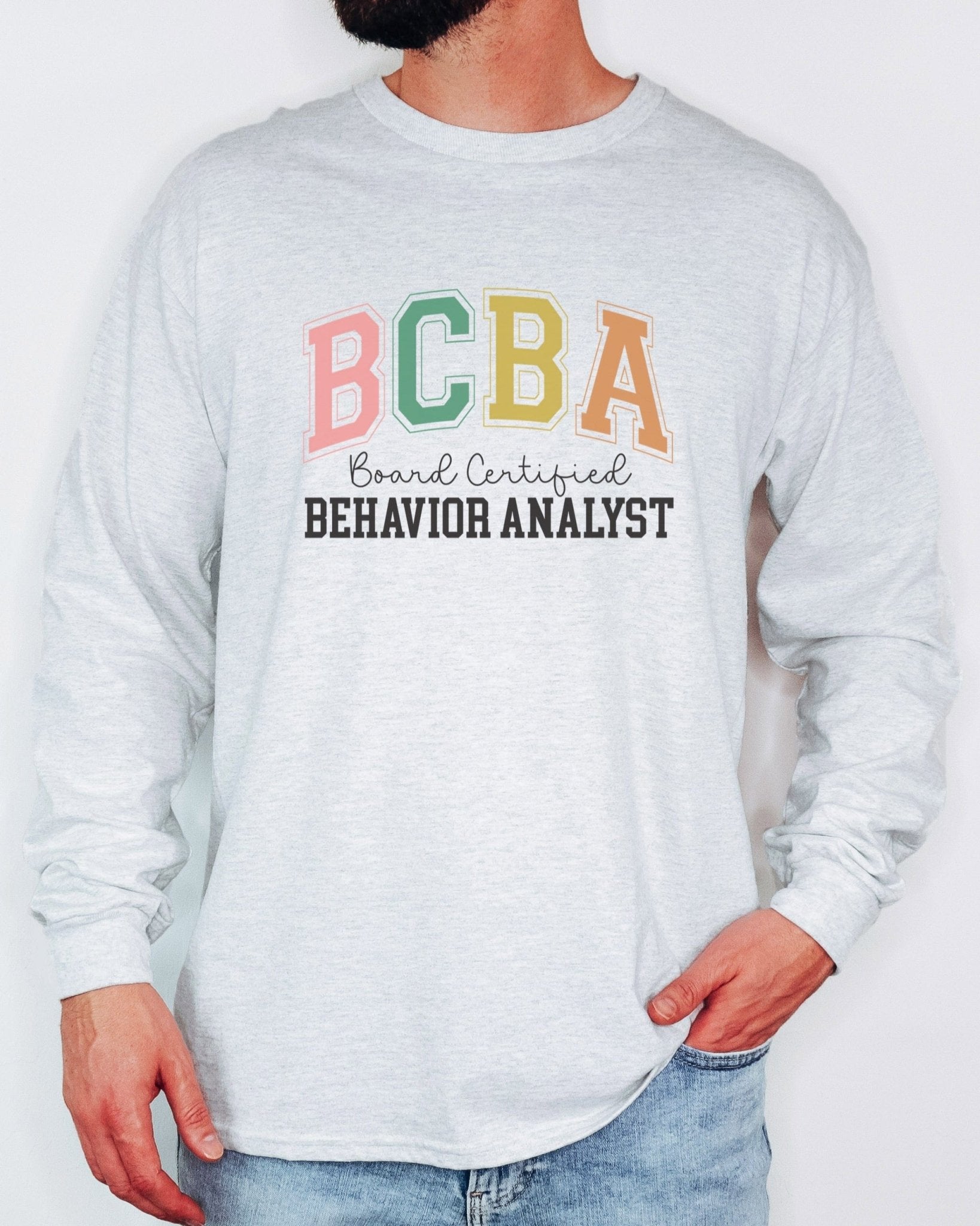 Autism Long - sleeve - BCBA - Board Certified Behavior Analyst College Style Long Sleeve T-Shirt - Daily Bloom