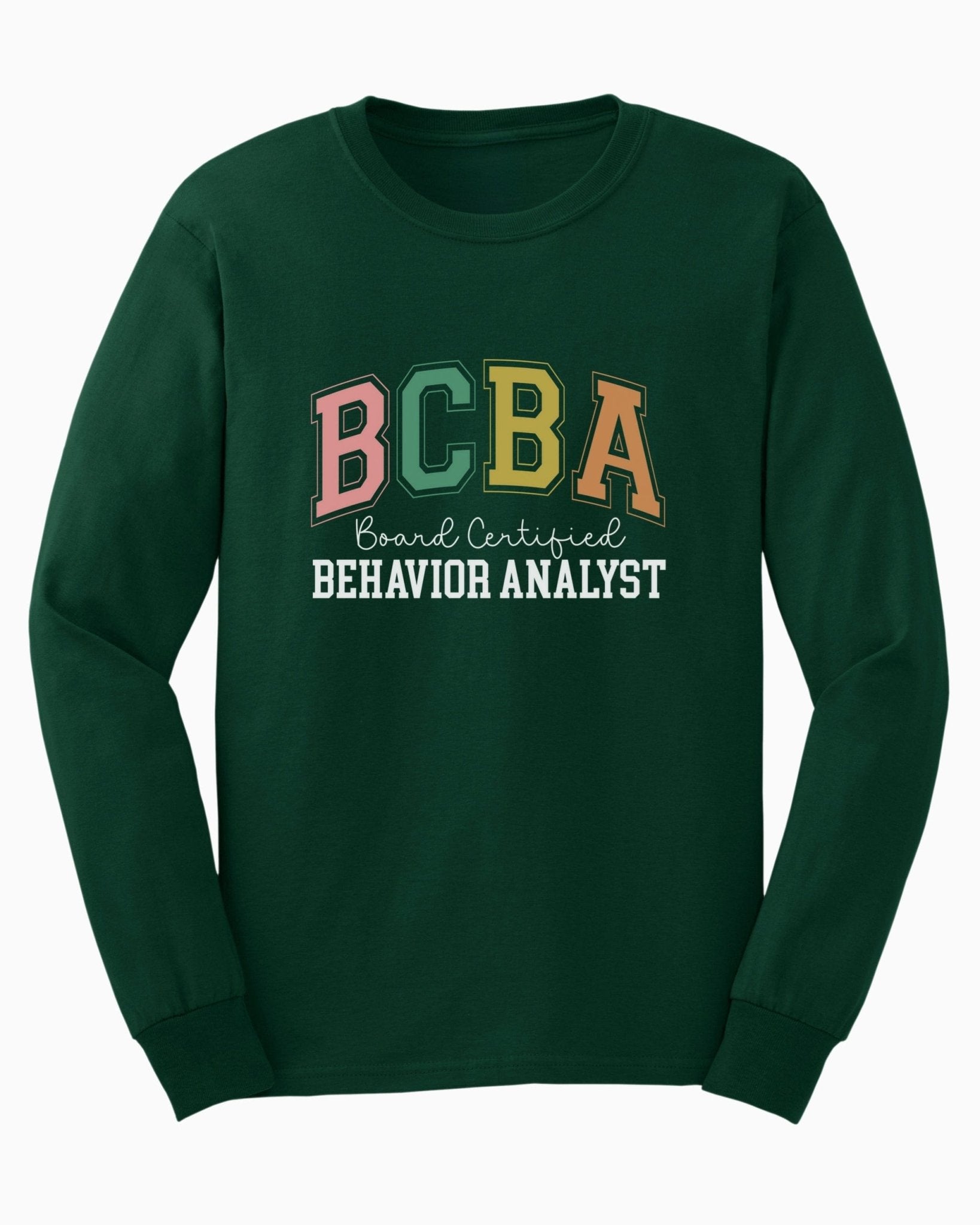Autism Long - sleeve - BCBA - Board Certified Behavior Analyst College Style Long Sleeve T-Shirt - Daily Bloom