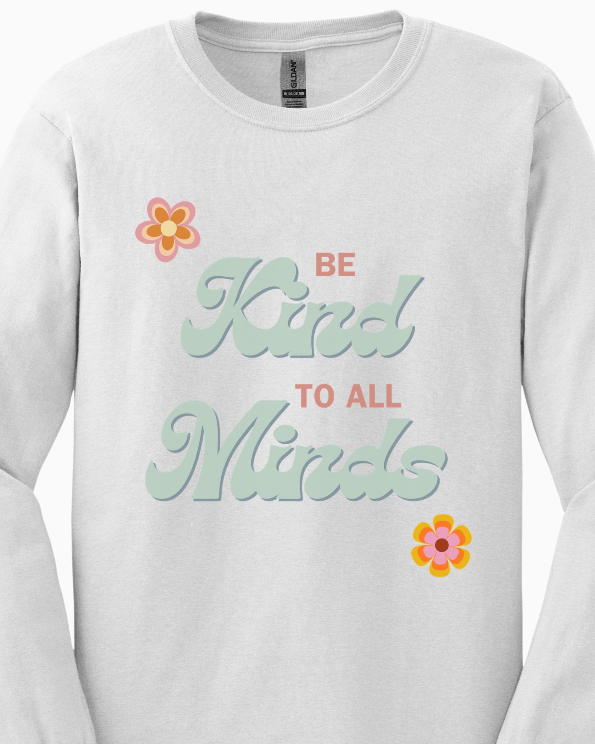 Be Kind to All Minds Long Sleeve T-Shirt-Neurodiversity, ADHD & Autism Awareness & Acceptance Long-sleeve by Daily Bloom