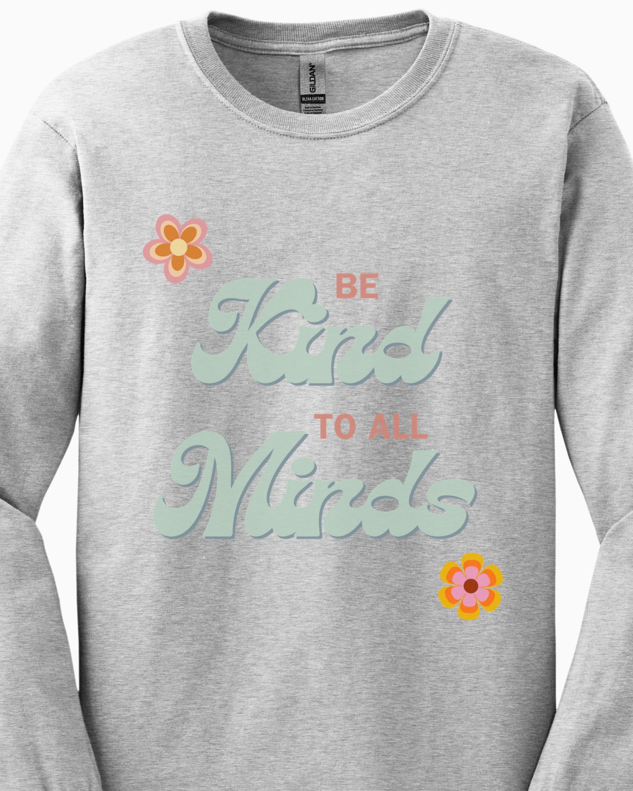Be Kind to All Minds Long Sleeve T-Shirt-Neurodiversity, ADHD & Autism Awareness & Acceptance Long-sleeve by Daily Bloom