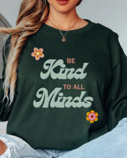 Be Kind to All Minds Long Sleeve T-Shirt-Neurodiversity, ADHD & Autism Awareness & Acceptance Long-sleeve by Daily Bloom