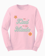 Be Kind to All Minds Long Sleeve T-Shirt-Light Pink-Neurodiversity, ADHD & Autism Awareness & Acceptance Long-sleeve by Daily Bloom