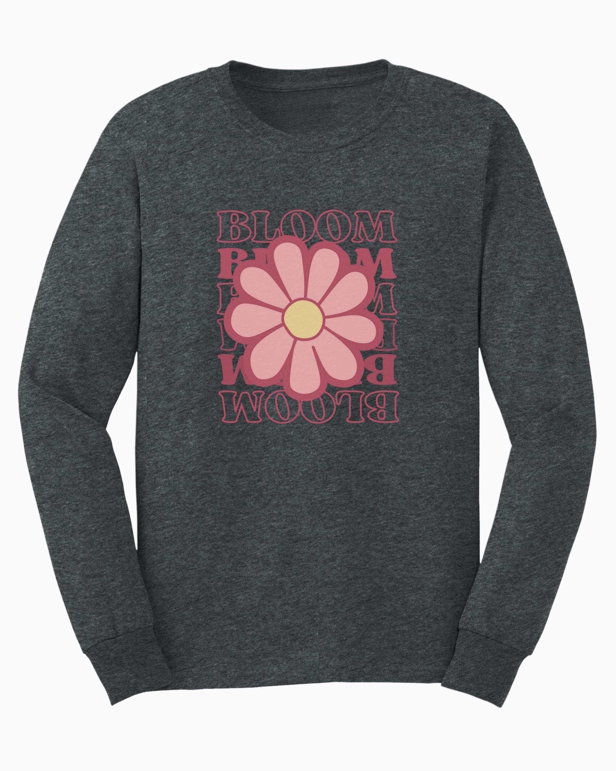 Bloom Daisy Long Sleeve T-Shirt-Dark Heather-Neurodiversity, ADHD & Autism Awareness & Acceptance Long-sleeve by Daily Bloom