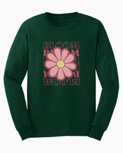 Bloom Daisy Long Sleeve T-Shirt-Forest Green-Neurodiversity, ADHD & Autism Awareness & Acceptance Long-sleeve by Daily Bloom