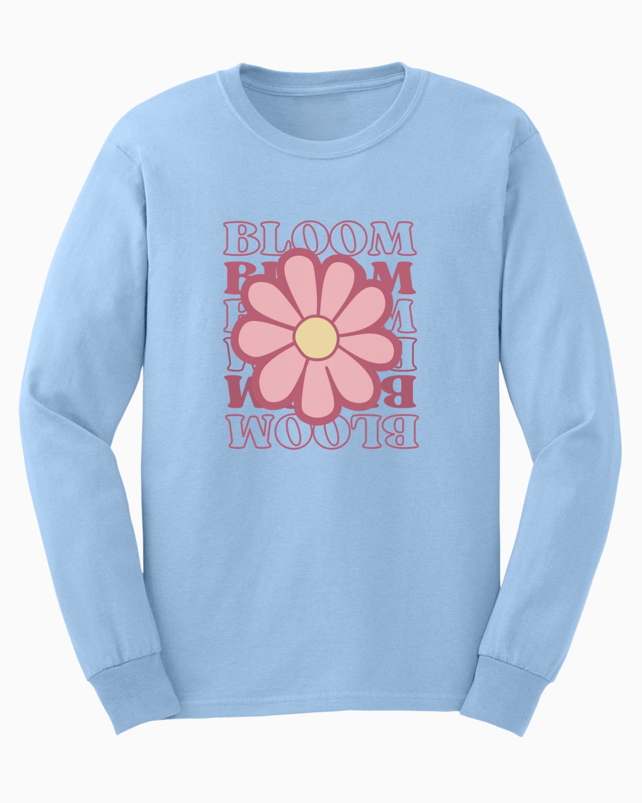 Bloom Daisy Long Sleeve T-Shirt-Light Blue-Neurodiversity, ADHD & Autism Awareness & Acceptance Long-sleeve by Daily Bloom