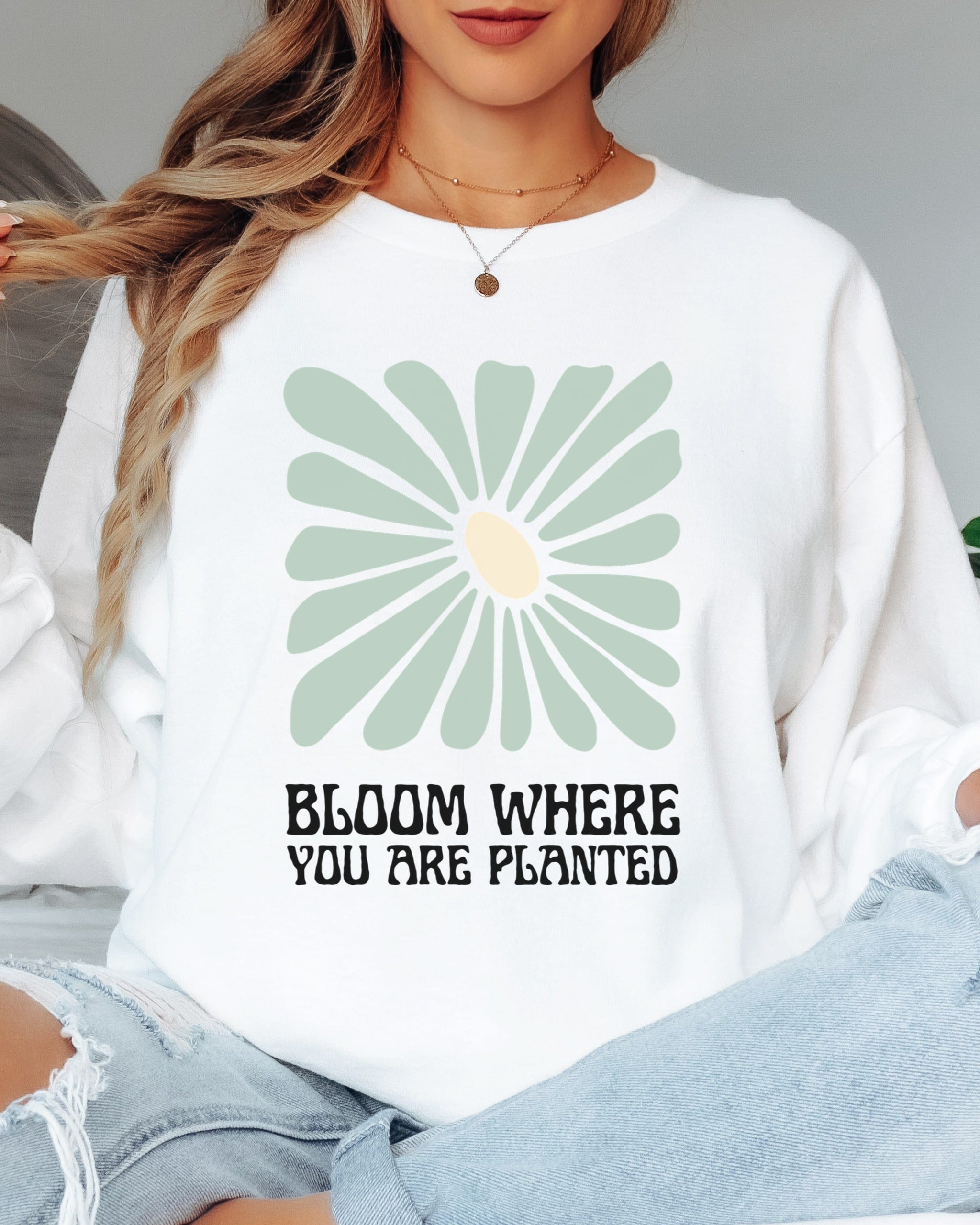 Bloom Where You Are Planted Long Sleeve T-Shirt-Neurodiversity, ADHD & Autism Awareness & Acceptance Long-sleeve by Daily Bloom