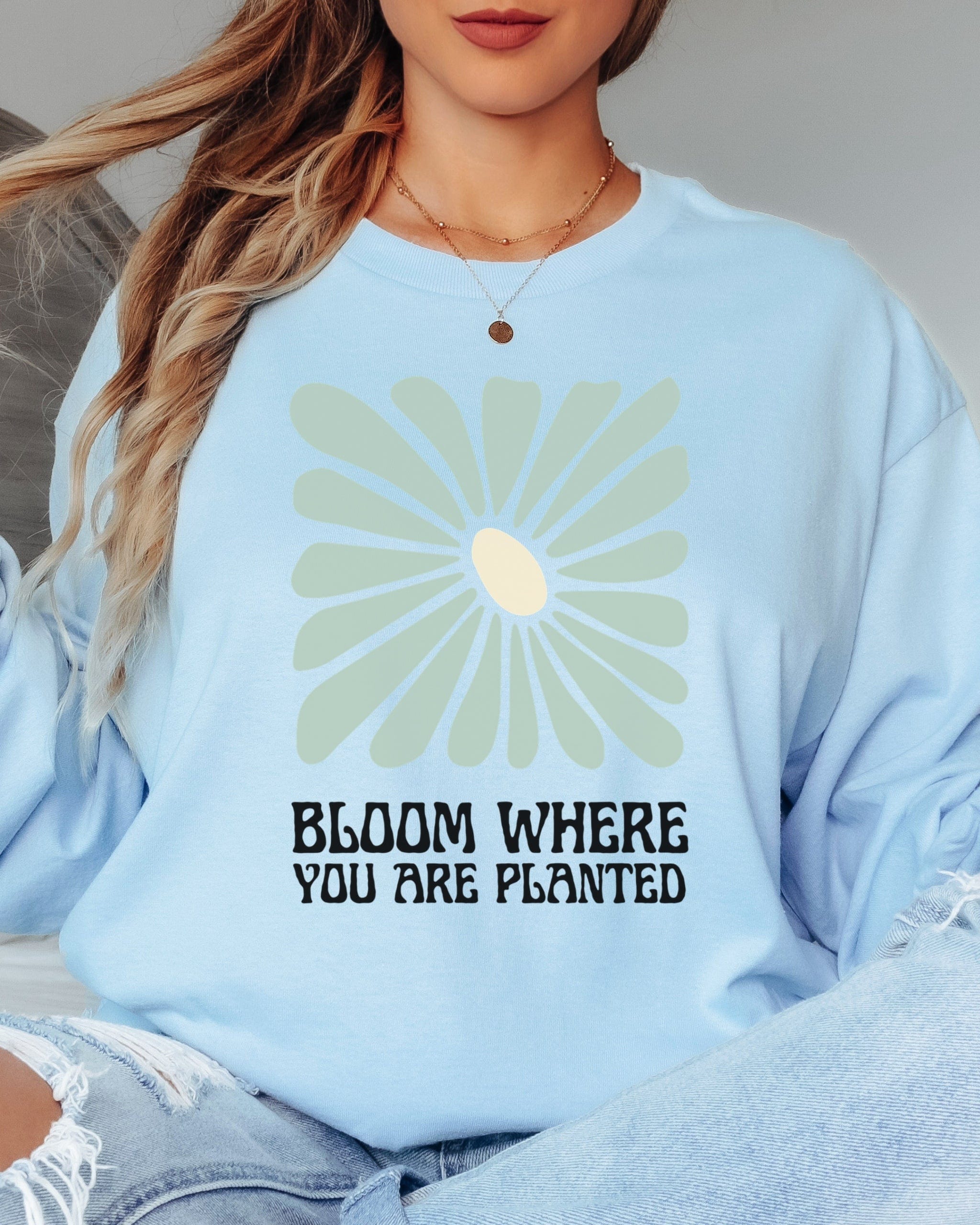 Bloom Where You Are Planted Long Sleeve T-Shirt-Neurodiversity, ADHD & Autism Awareness & Acceptance Long-sleeve by Daily Bloom