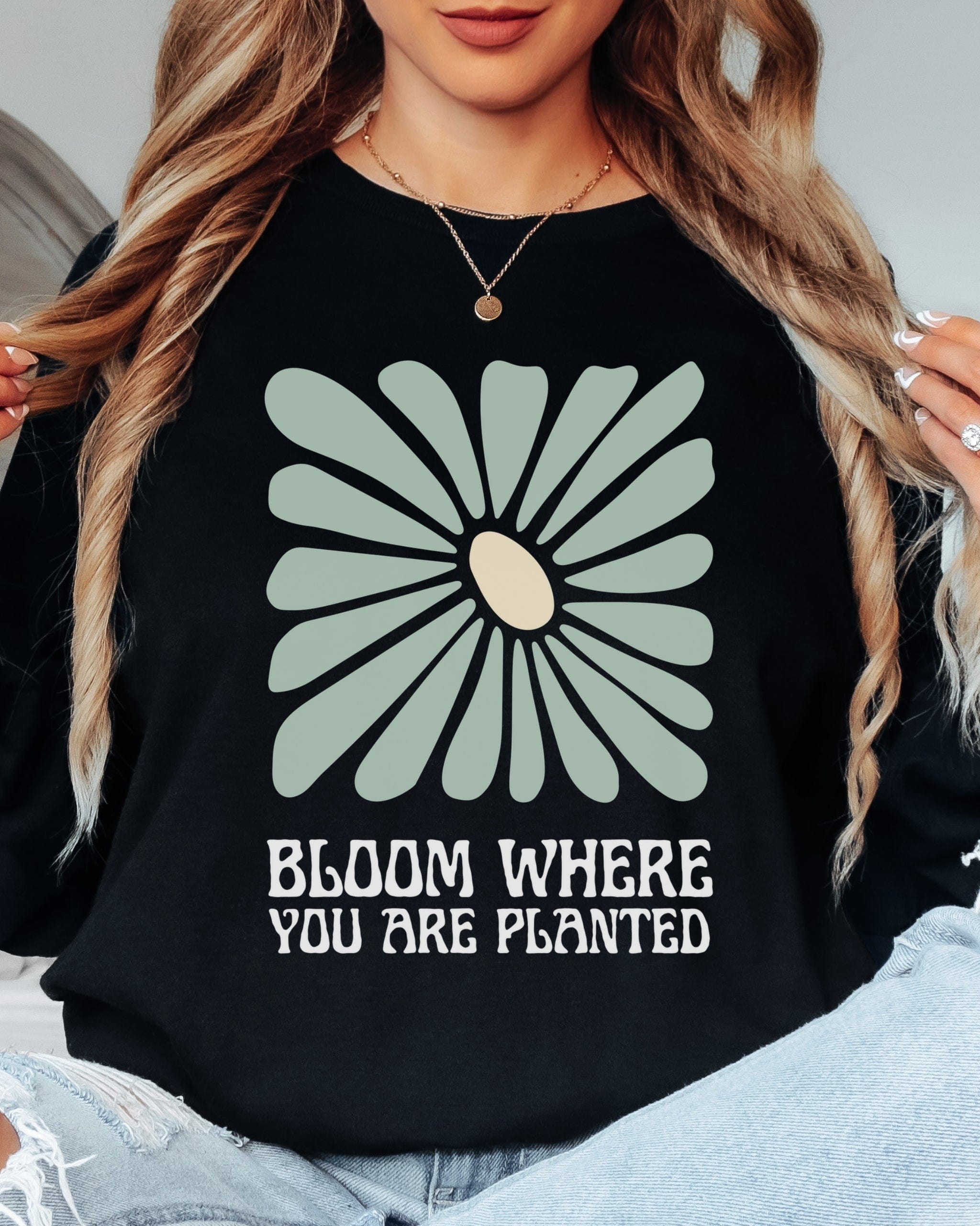 Bloom Where You Are Planted Long Sleeve T-Shirt-Neurodiversity, ADHD & Autism Awareness & Acceptance Long-sleeve by Daily Bloom