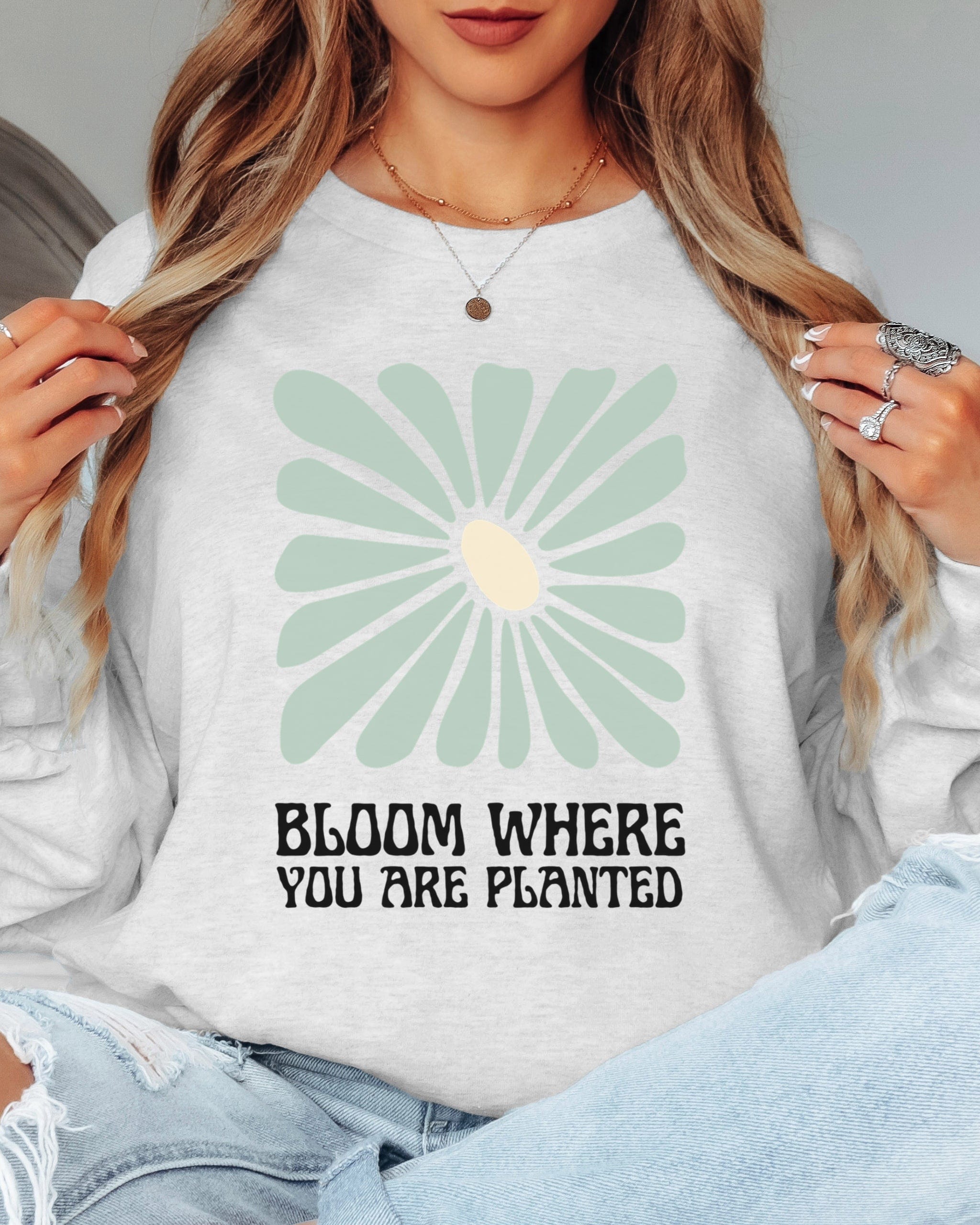Bloom Where You Are Planted Long Sleeve T-Shirt-Neurodiversity, ADHD & Autism Awareness & Acceptance Long-sleeve by Daily Bloom
